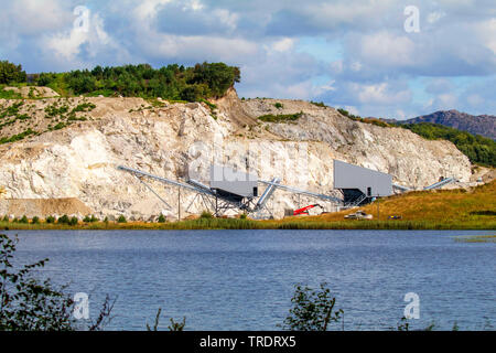 L'exploitation de carrières de gypse, la Norvège, Rogaland, Egersund Banque D'Images