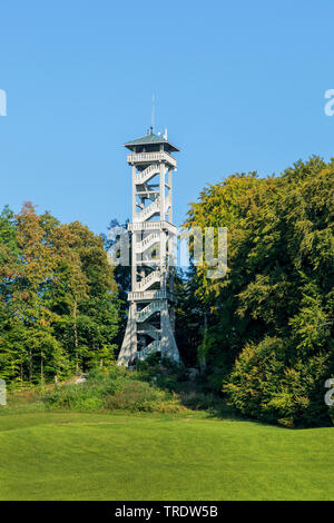 Tour d'observation Ebersberg sur Ludwigshoehe la montagne, Allemagne, Bavière, Eberberger Forst, Ebersberg Banque D'Images