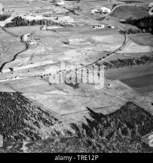 Un écrasement d'avion Noratlas de Bundeswehr, Lieu inconnu, à partir de photos aériennes historiques 20.10.1970, Allemagne Banque D'Images