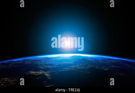 Illustration d'une belle planète de l'espace lointain, computer graphic Banque D'Images