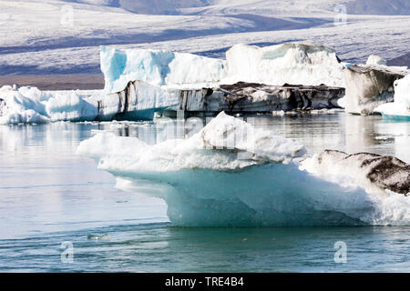 Le lac Glacier Joekulsarlon, Islande, Vatnajoekull National Park Banque D'Images