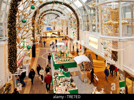 Décoration de Noël dans le centre commercial Allee-Center, Allemagne, Rhénanie du Nord-Westphalie, Remscheid Banque D'Images