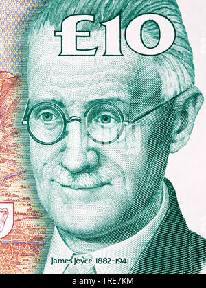 Portrait de James Joyce Irish argent Banque D'Images