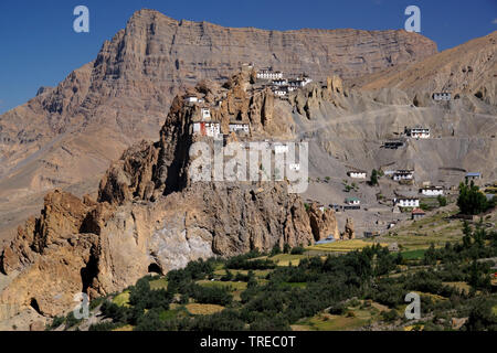 Dhankar Gompa, le Spiti Tal, l'Inde, l'Himachal Pradesh, le Spiti Banque D'Images