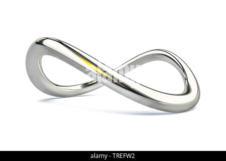 3D computer graphic, marbré, symbole de l'infini contre fond blanc Banque D'Images