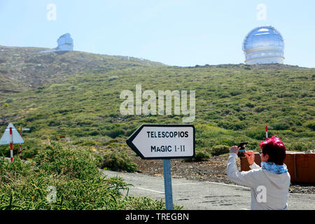 L'Observatoire de Roque de los Muchachos, aux îles Canaries, La Palma, El Paso Banque D'Images