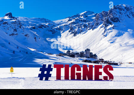 La station de ski de Tignes en Tarentaise, Savoie, France Banque D'Images