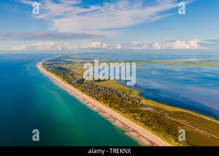 Côte ouest de Sylt, photo aérienne, l'Allemagne, Schleswig-Holstein, dans le Nord de la Frise, Sylt Banque D'Images