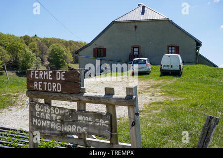 Ferme du Retord, Plateau du Retord, Bugey, Ain, France Banque D'Images