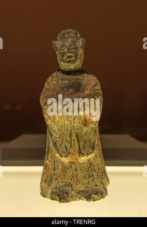 Chiffre d'argile d'une femme. Période Silla unifié. Chambre en pierre dans une tombe ancienne, Yonggangdong Gyeongsang du Nord, Gyeongju-do. Musée national de Corée Banque D'Images