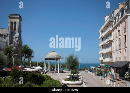 Biarritz (Sud-ouest de la France) : 'place Sainte-eugénie" square dans le centre-ville légende locale *** *** Banque D'Images