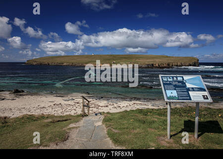 Brough de birsay ancienne colonie scandinave & picte tidal island orkney Ecosse Royaume-Uni birsay Banque D'Images