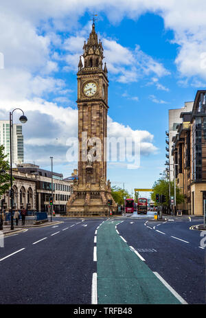 Prince Albert Memorial Clock au Queen's Square, Tour de l'horloge de Belfast, en Irlande du Nord Banque D'Images