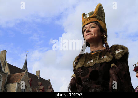 Le cortège de l'arbre d'or. Bruges. Belgique. Le concours de l'arbre d'or. Bruges. Belgique. Banque D'Images