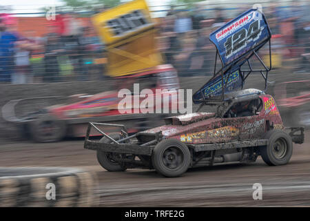 Course BriSCA réunion à l'Arena Flux Adrian, Kings Lynn, Norfolk, UK Banque D'Images