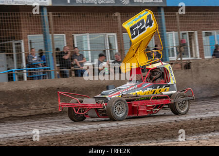 Course BriSCA réunion à l'Arena Flux Adrian, Kings Lynn, Norfolk, UK Banque D'Images