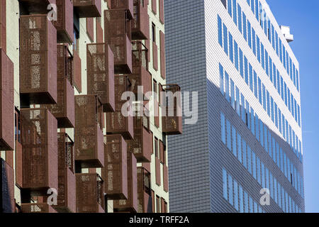 Amsterdam, Pays-Bas, Idock Island house complexe, ex-Westerdoksdijks, un quartier moderne de divers bureaux, bâtiments administratifs et résidentiels, Banque D'Images