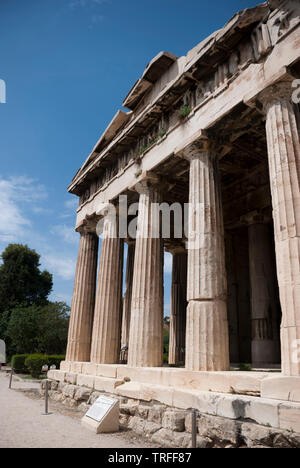 Le temple d'Héphaïstos à l'ancienne agora d'Athènes à Athènes, Grèce. Banque D'Images