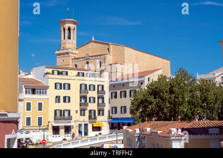 Santa Maria de Maó, Mahon, capitale de Minorque, Iles Baléares, Espagne Banque D'Images