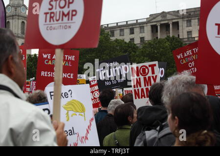 04 juin 2019 London Uk protestation anti Trump dans le centre de Londres Banque D'Images