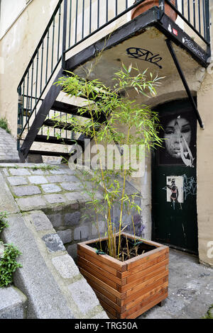 Escalier à Montmartre - Paris - France Banque D'Images