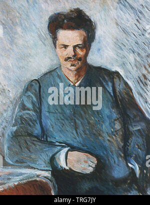 AUGUST Strindberg (1849-1912) dramaturge et romancier suédois peint par Edvard Munch en 1892 Banque D'Images