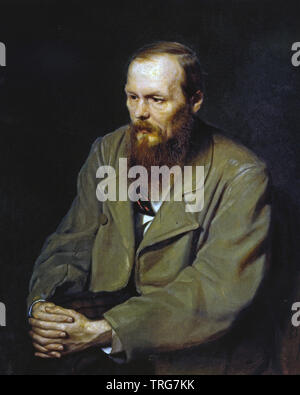 Fiodor Dostoïevski (1821-1881) romancier russe Vasily Perov peint par en 1872 Banque D'Images