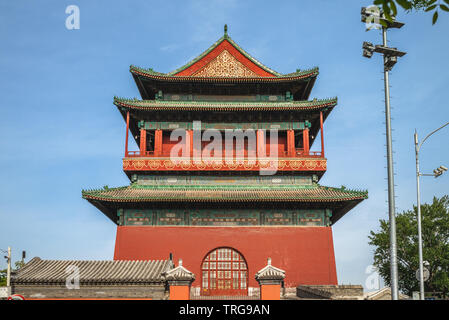 Clocher et tour du tambour de Beijing Banque D'Images