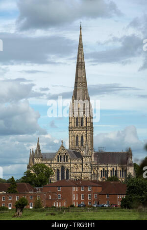 La cathédrale de Salisbury Wiltshire England UK. Mai 2019 Peint par l'artiste John Constable. La cathédrale de Salisbury, officiellement connu comme la cathédrale de l'Église o Banque D'Images