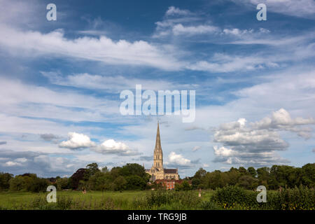 La cathédrale de Salisbury Wiltshire England UK. Mai 2019 Peint par l'artiste John Constable. La cathédrale de Salisbury, officiellement connu comme la cathédrale de l'Église o Banque D'Images