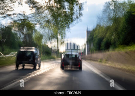 Vue sur le trafic fluide sur la Bundesstrasse 1 à Dortmund © Frank Schultze / Zeitenspiegel Banque D'Images