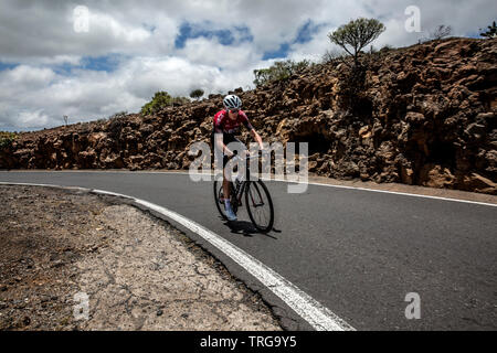 Chris Froome et Geriant Thomas, avec l'équipe d'INEOS les cyclistes aux camp d'entraînement d'altitude du mont Teide, Tenerife, Espagne Banque D'Images