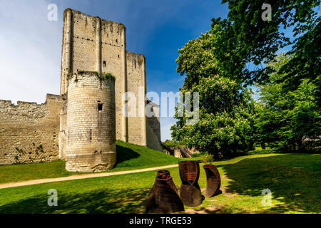 Donjon médiéval du château de ville de Loches, Indre et Loire, Centre Val de Loire, France Banque D'Images