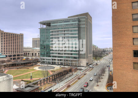 Une vue aérienne de Indianapolis, Indiana Banque D'Images