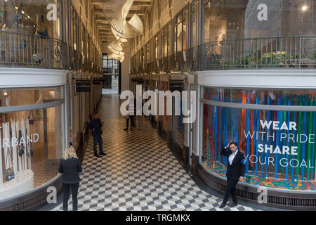 L'entrée de Quadrant Arcade sur Regent Street, le 30 mai 2019, à Londres, en Angleterre. Banque D'Images