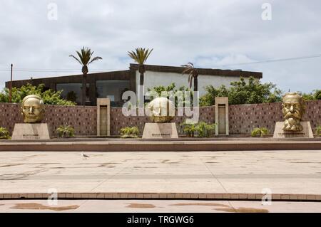 Plaza de Las Tres Cabezas ou trois têtes Park à Ensenada, Baja California, Mexique Banque D'Images