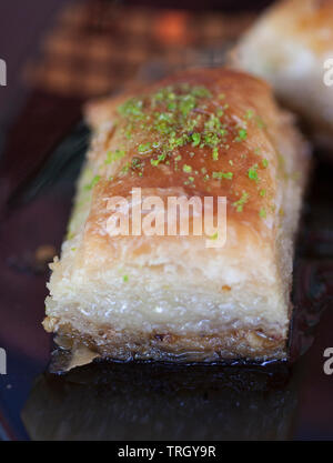 Close up image of fresh baklava dans un café Banque D'Images