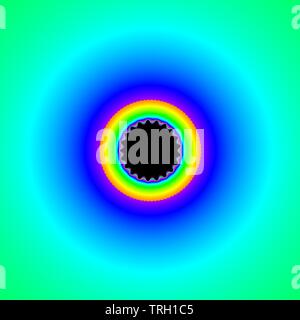 L'infographie image de la belle et fascinante comportement fractal d'une fonction mathématique, l'itération des nombres complexes. Banque D'Images