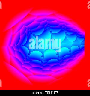 L'infographie image de la belle et fascinante comportement fractal d'une fonction mathématique, l'itération des nombres complexes. Banque D'Images