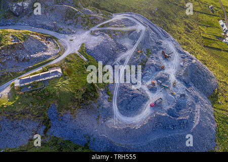 Valentia Island ardoise mine, d'en haut, le comté de Kerry, Irlande Banque D'Images