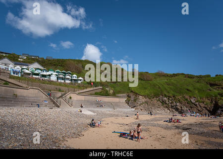 Rotherslade bay beach, East Langland Bay, Pays de Galles, Royaume-Uni Banque D'Images