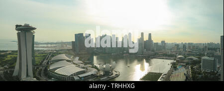 Panorama épique sur les toits de Singapour à partir de la Circulaire Banque D'Images