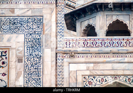 Détail du Taj Mahal à Agra, Inde Banque D'Images