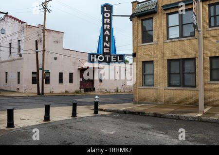 Memphis, Tennessee, États-Unis - 24 juin 2014 : Le Lorraine Motel Sign au National Civil Rights Museum de Memphis, Tennessee. Banque D'Images