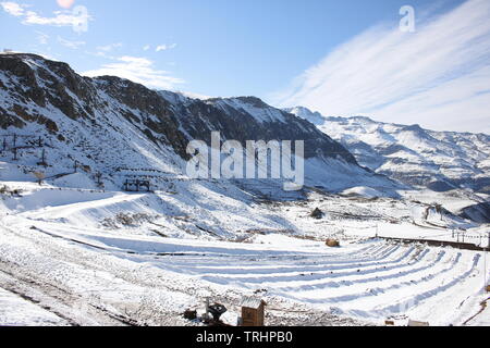 Jour de neige à Valle Nevado, au Chili Banque D'Images