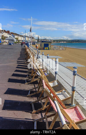 Weymouth, promenade et plage de sable principale centre ville ville de bord côte sud, dorset, England, UK, FR Banque D'Images