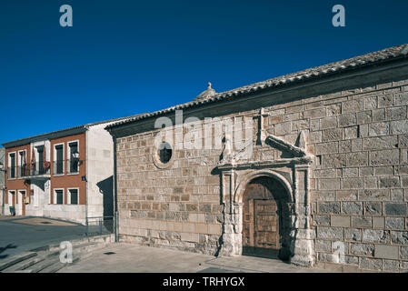 L'église paroissiale de pierre Santa María la Mayor del Castillo du 16ème siècle en Valbuena de Duero, Valladolid, Espagne Banque D'Images