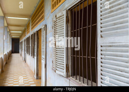 Musée du Génocide de Tuol Sleng, à Phnom Penh, Cambodge, Asie Banque D'Images