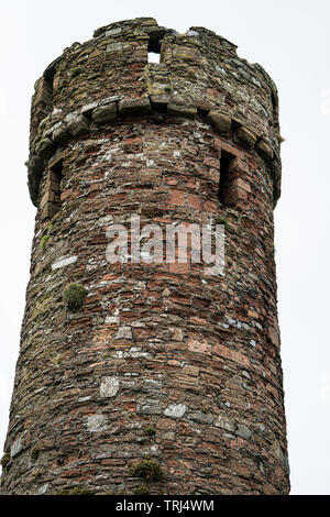 Tour Ronde et monastère, Château de Peel, Isle of Man, Royaume-Uni Banque D'Images