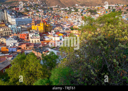 Vue sur Guanajuato, Mexique, de collines Banque D'Images